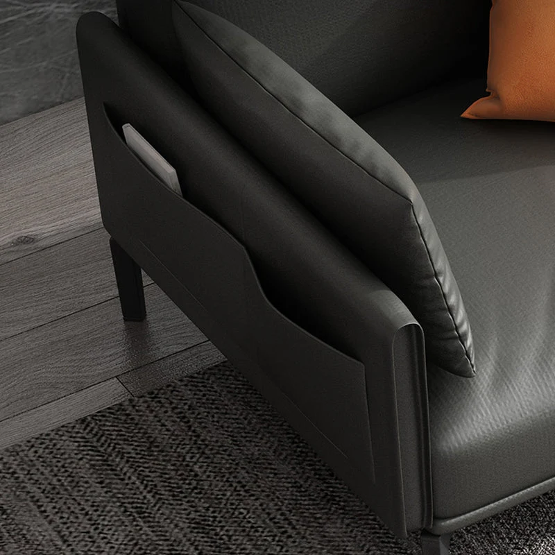 Divano ecopelle 33,46 "P x 30,70" H Divano con braccioli quadrati per soggiorno Clearhalo