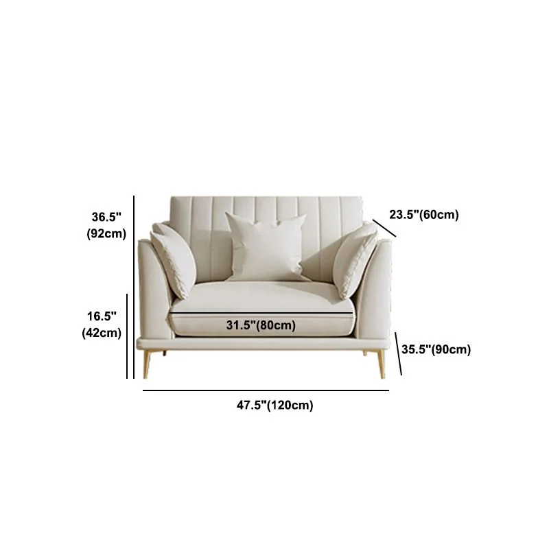 Divano ecopelle 35,43" P x 36,22" H Divano con braccioli quadrati per soggiorno Clearhalo