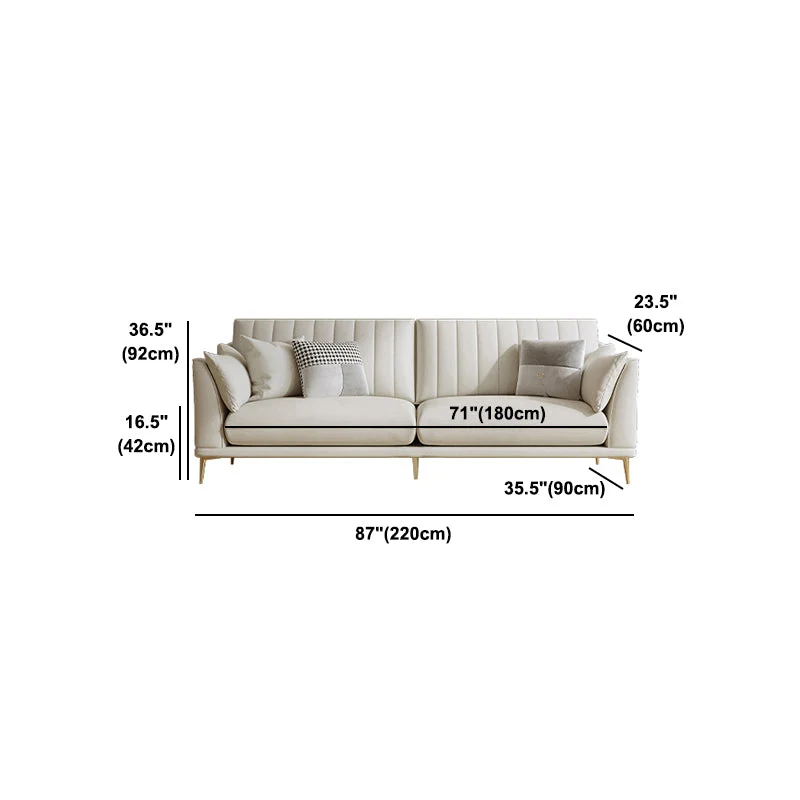Divano ecopelle 35,43" P x 36,22" H Divano con braccioli quadrati per soggiorno Clearhalo