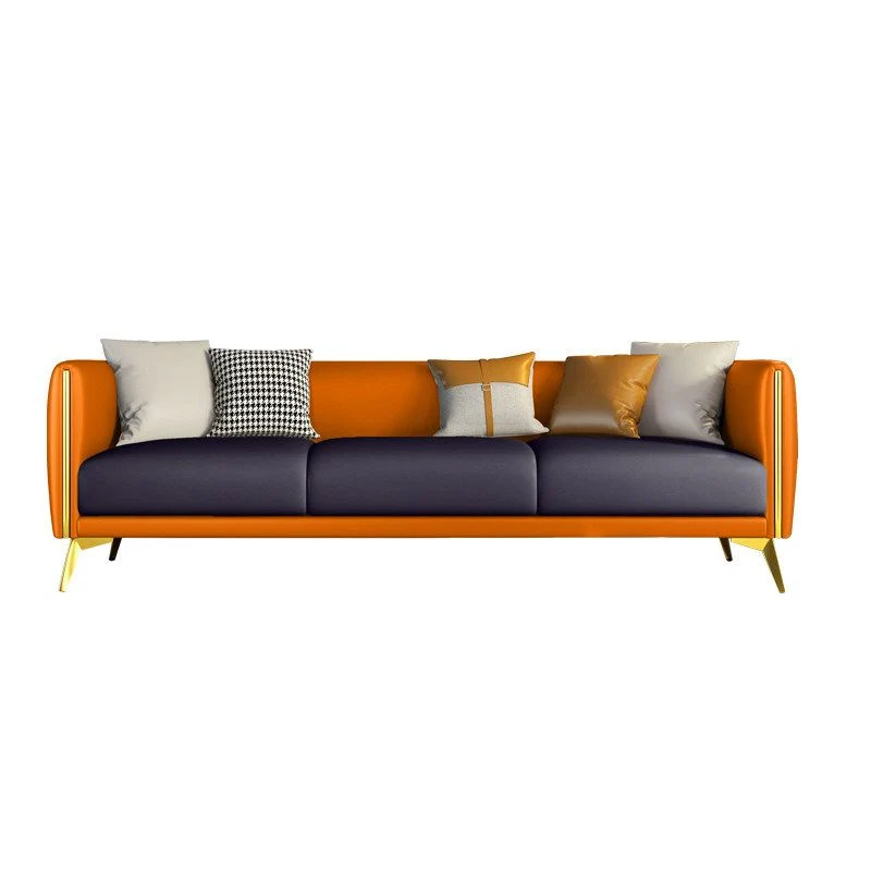 Divano ecopelle 80,31" L x 29,52" P x 25,98" H Divano con braccioli smoking per soggiorno Clearhalo