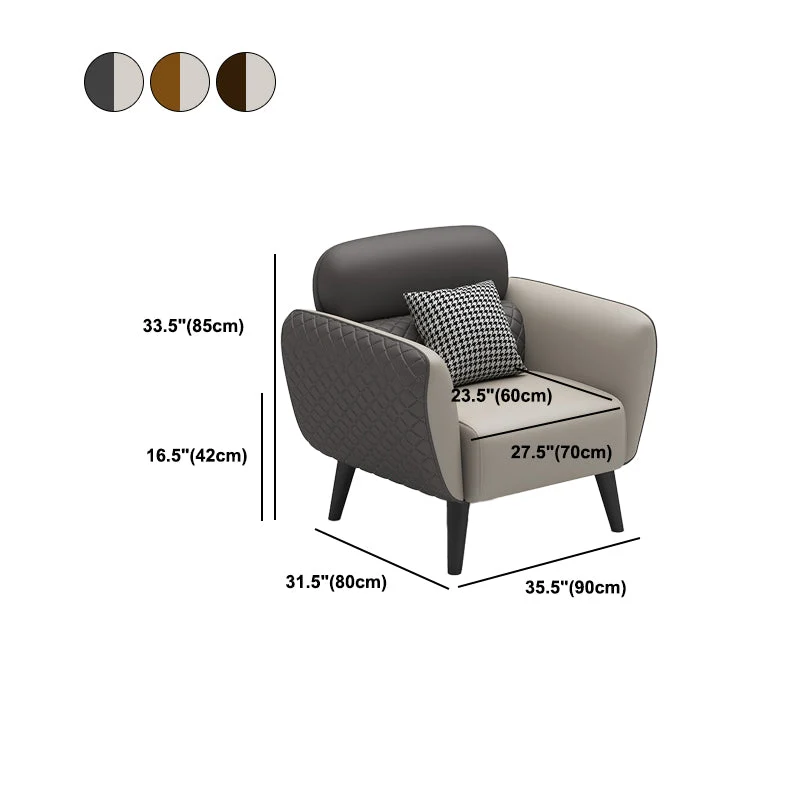 Divano ecopelle con braccioli svasati da 80 cm di profondità x 80 cm di altezza per soggiorno Clearhalo