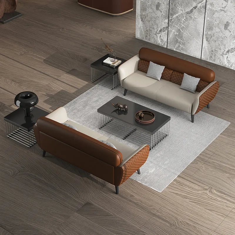Divano ecopelle con braccioli svasati da 80 cm di profondità x 80 cm di altezza per soggiorno Clearhalo