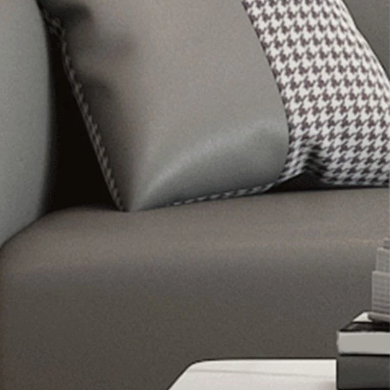 Divano ecopelle con bracciolo smoking divano resistente alle macchie 25,59" H per appartamento Clearhalo