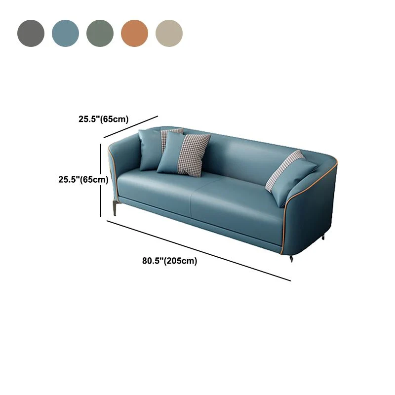 Divano ecopelle con bracciolo smoking divano resistente alle macchie 25,59" H per appartamento Clearhalo