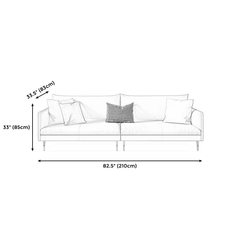 Divano fisso antimacchia con cuscini standard 3 posti con braccioli quadrati Clearhalo