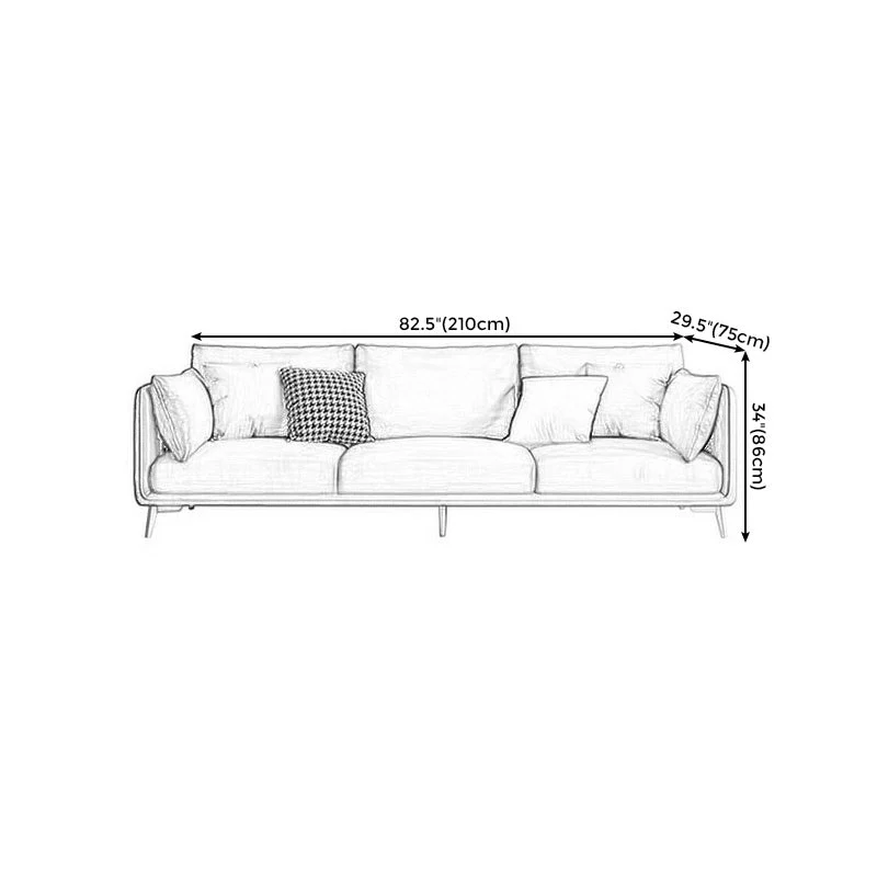 Divano fisso con braccioli pillow top 3 posti ecopelle resistente alle macchie Clearhalo