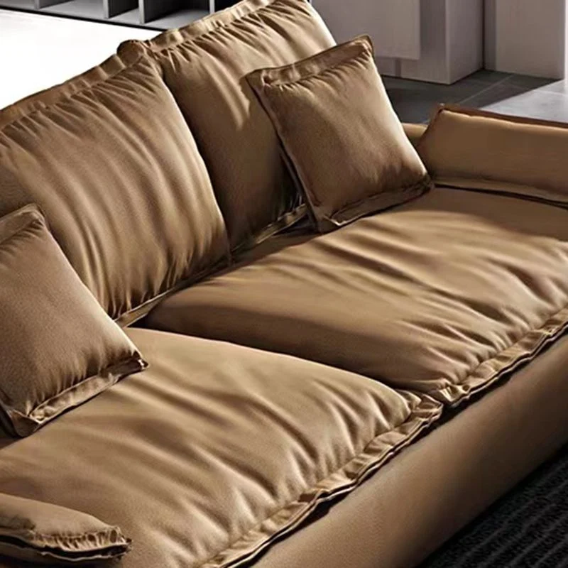 Divano fisso marrone scuro con bracciolo superiore ecopelle resistente alle macchie Clearhalo