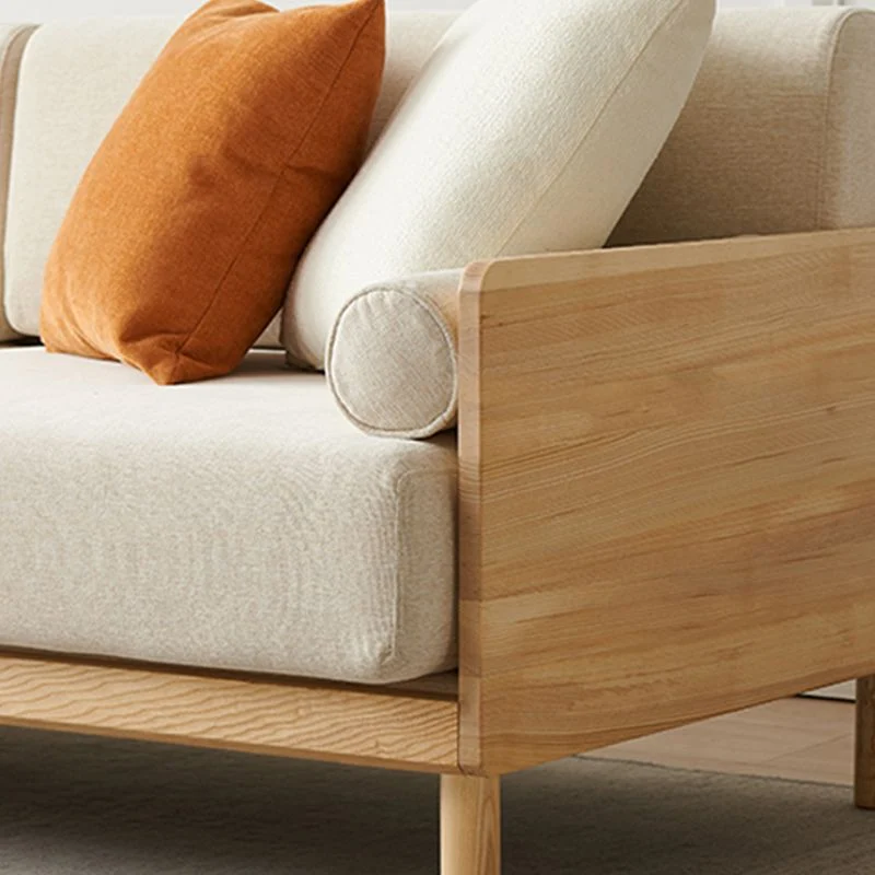 Divano fisso moderno con braccioli con schienale alto e cuscino standard Clearhalo