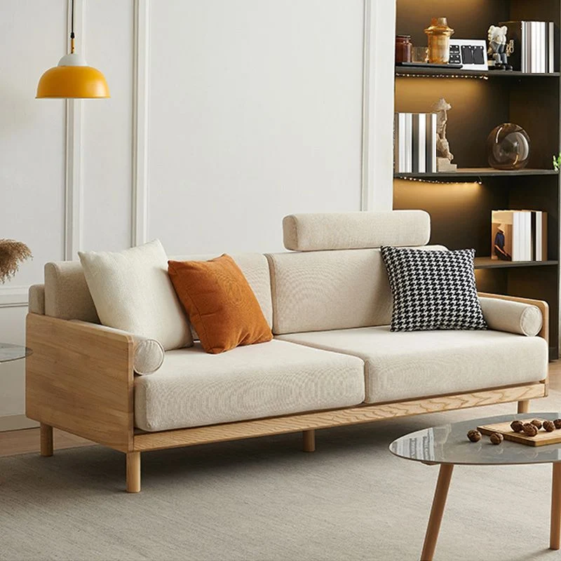 Divano fisso moderno con braccioli con schienale alto e cuscino standard Clearhalo
