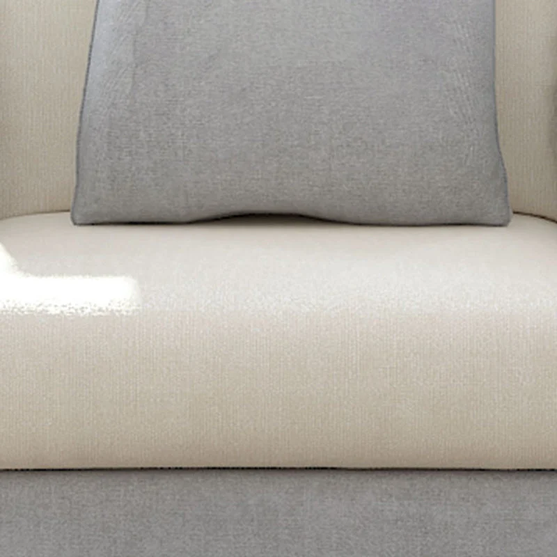 Divano fisso moderno con braccioli quadrati standard con cuscini bianchi contemporanei Clearhalo