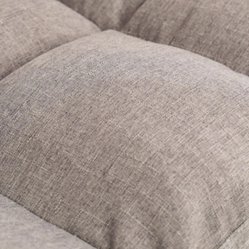 Divano fisso moderno lino con braccioli quadrati reclinabili con schienale biscotto Clearhalo