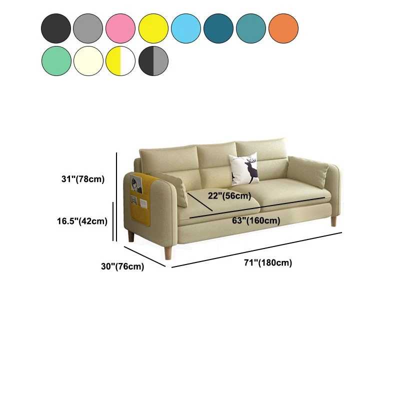 Divano fisso standard 3 posti moderno con schienale cucito Clearhalo