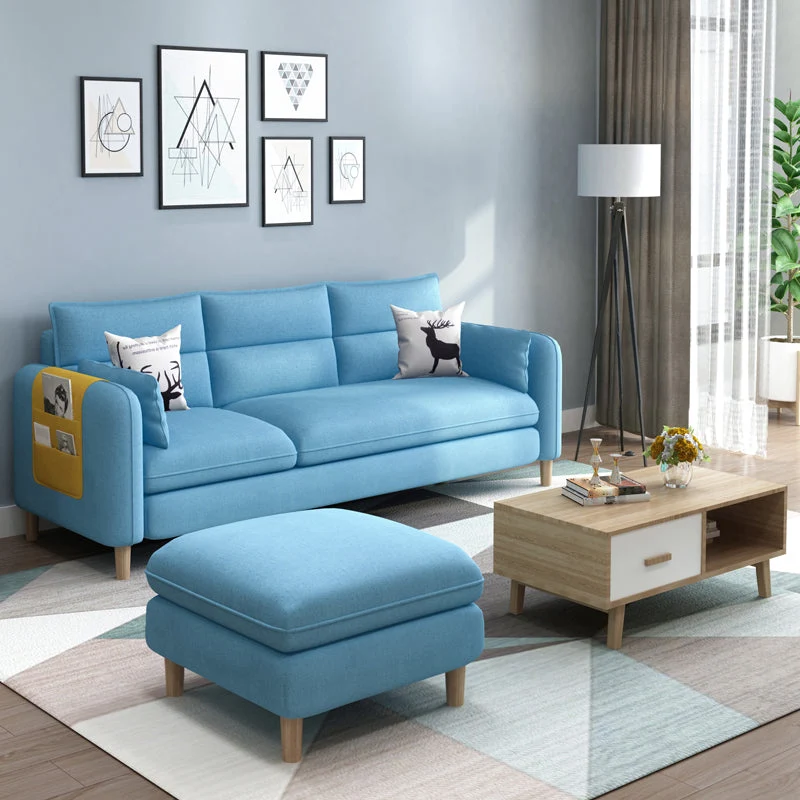 Divano fisso standard 3 posti moderno con schienale cucito Clearhalo