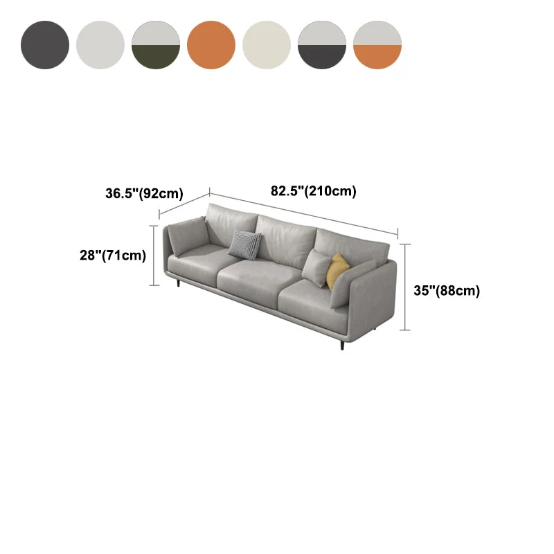 Divano Glam Cushions Standard ecopelle 3 posti con braccioli con cuscino Clearhalo