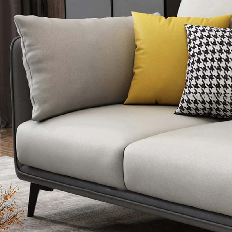 Divano Glam Cushions Standard ecopelle 3 posti con braccioli con cuscino Clearhalo