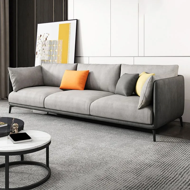 Divano Glam Cushions Standard ecopelle 3 posti con braccioli con cuscino Clearhalo