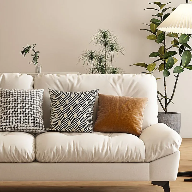 Divano Glam Tufted Standard con bracciolo quadrato ecopelle da soggiorno Clearhalo