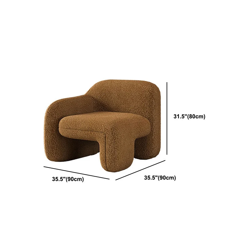 Divano lana con braccioli inclinati Divano moderno da soggiorno da 80 cm di altezza marrone Clearhalo
