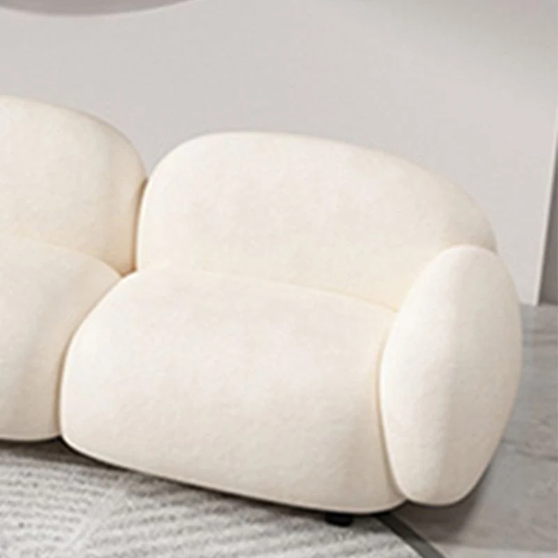 Divano lana con braccioli quadrati Divano 1/2/3 posti stile moderno bianco Clearhalo