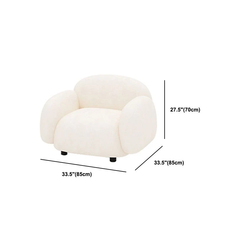 Divano lana con braccioli quadrati Divano 1/2/3 posti stile moderno bianco Clearhalo