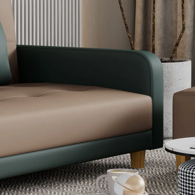 Divano letto capitonné con braccioli quadrati ecopelle da 30,7" per soggiorno Clearhalo