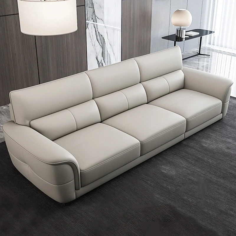 Divano letto con rivestimento pelle stile nordico e imbottitura del bracciolo invertito Clearhalo