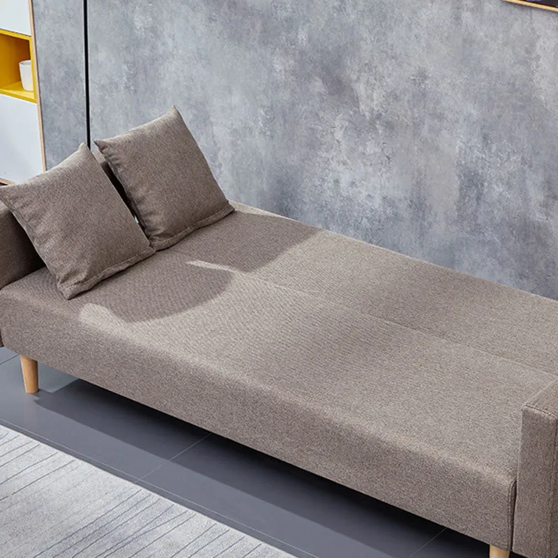 Divano letto convertibile con rivestimento misto cotone con braccioli larghi e schienale quadrato Clearhalo