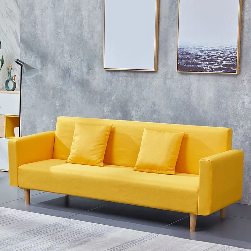 Divano letto convertibile con rivestimento misto cotone con braccioli larghi e schienale quadrato per appartamento Clearhalo