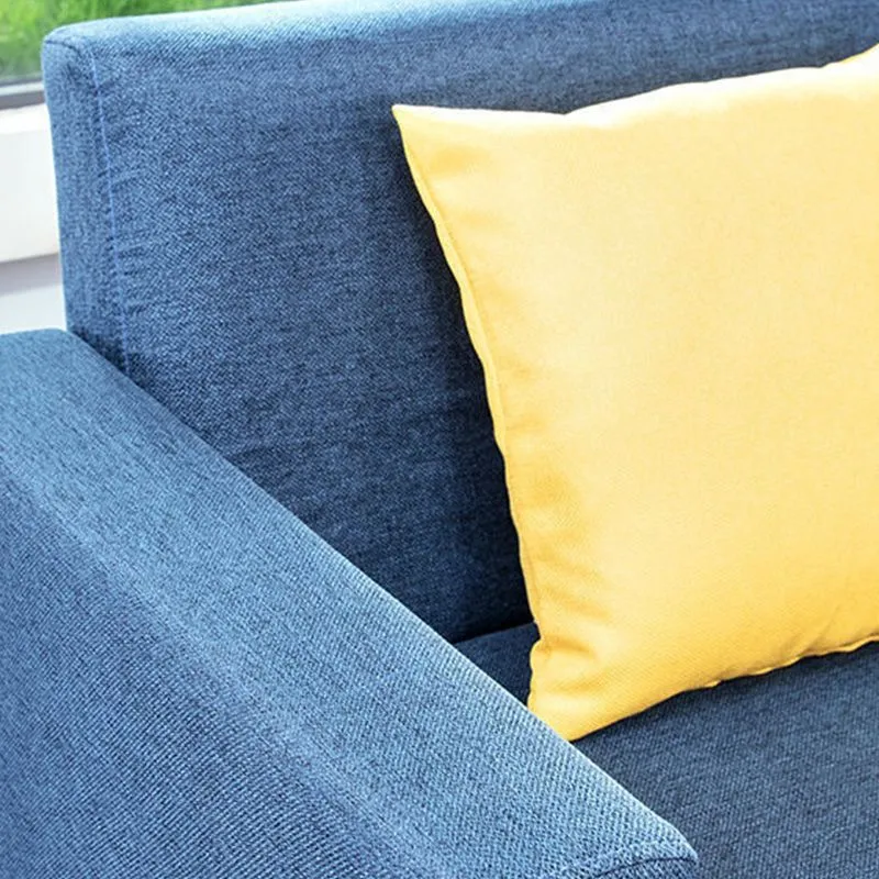Divano letto convertibile con rivestimento misto cotone con braccioli larghi e schienale quadrato per appartamento Clearhalo