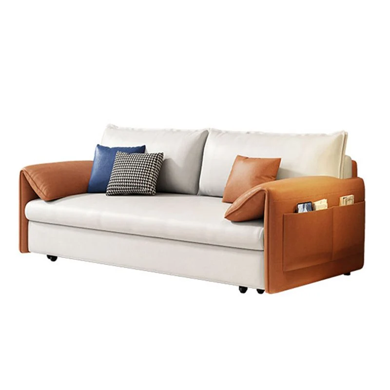 Divano letto convertibile moderno con braccioli con cuscino e 2 cuscini Clearhalo