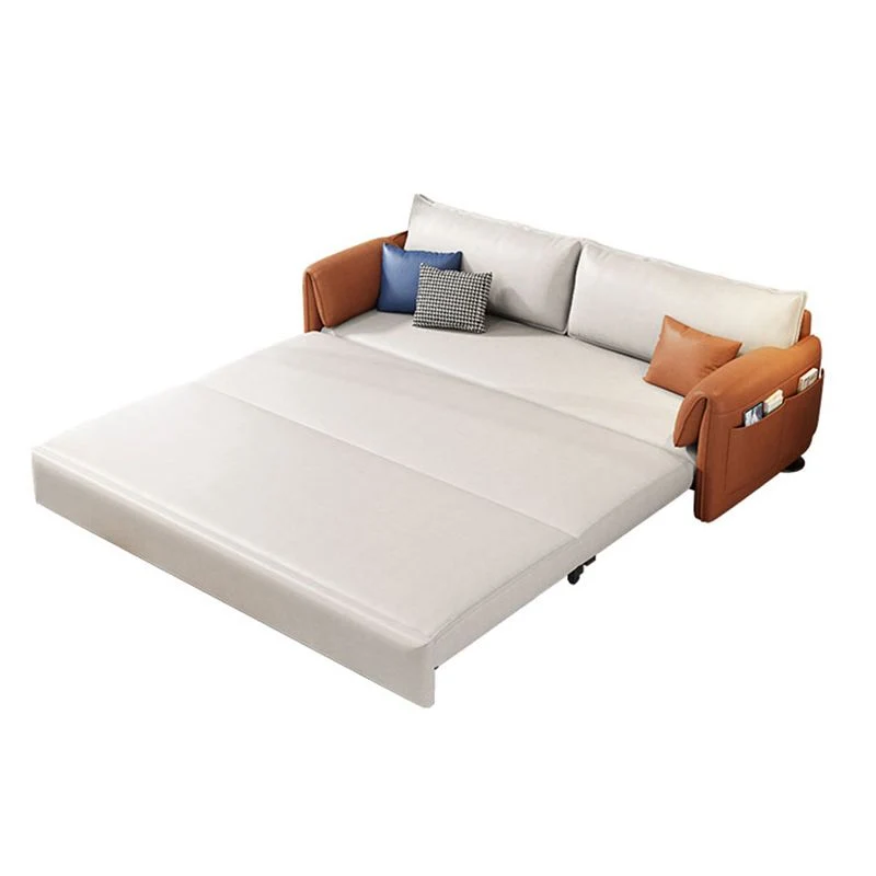 Divano letto convertibile moderno con braccioli con cuscino e 2 cuscini Clearhalo