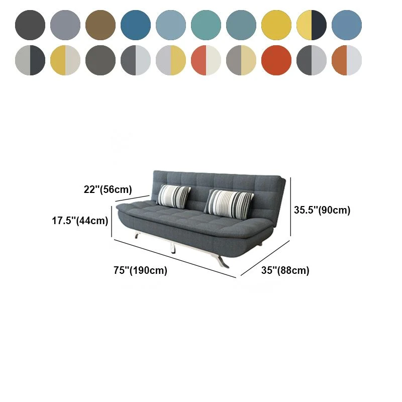 Divano letto convertibile moderno misto pelle e cotone Clearhalo