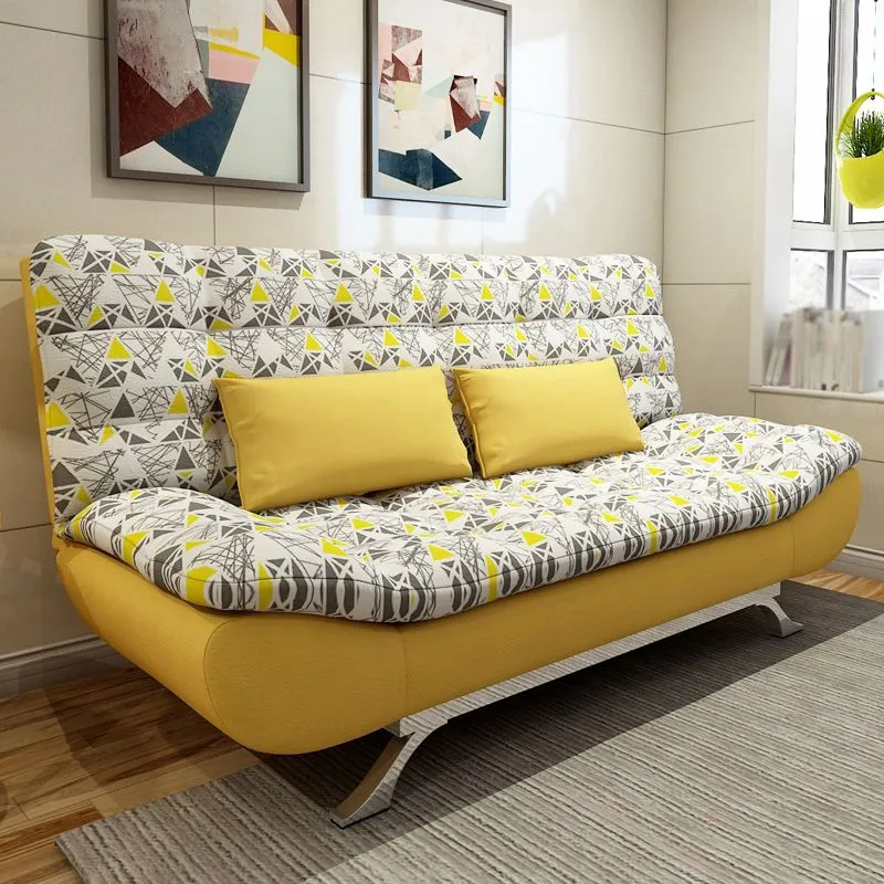 Divano letto convertibile moderno misto pelle e cotone Clearhalo