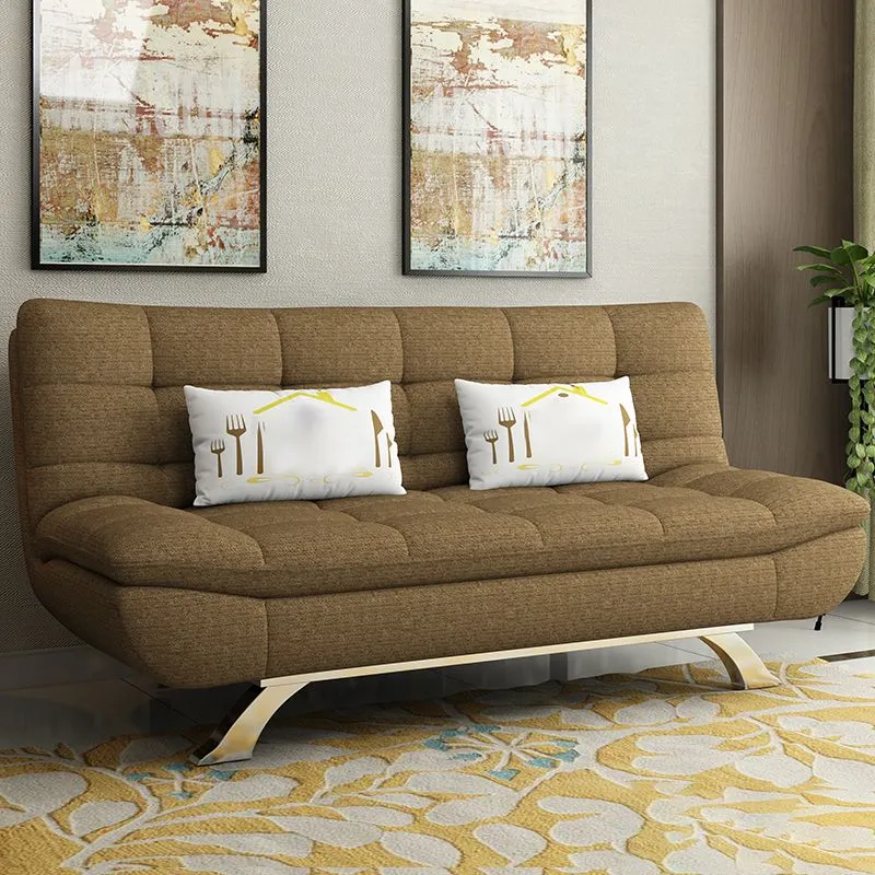Divano letto convertibile moderno misto pelle e cotone Clearhalo