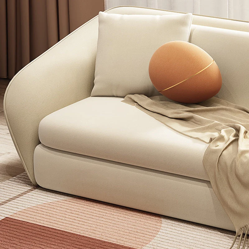Divano letto convertibile pelle bianco da 64,96 pollici con schienale stretto Clearhalo