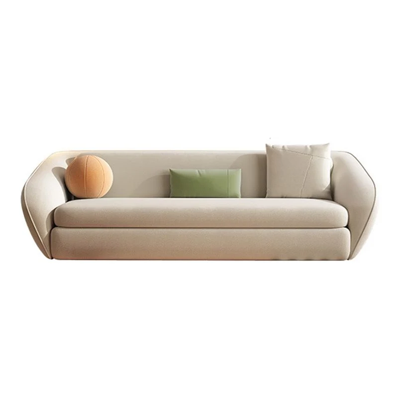 Divano letto convertibile pelle bianco da 64,96 pollici con schienale stretto Clearhalo