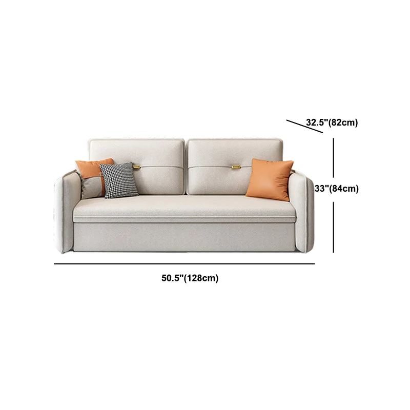 Divano letto moderno antimacchia ecopelle con braccioli quadrati Clearhalo