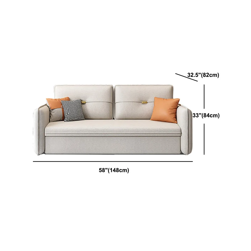 Divano letto moderno antimacchia ecopelle con braccioli quadrati Clearhalo