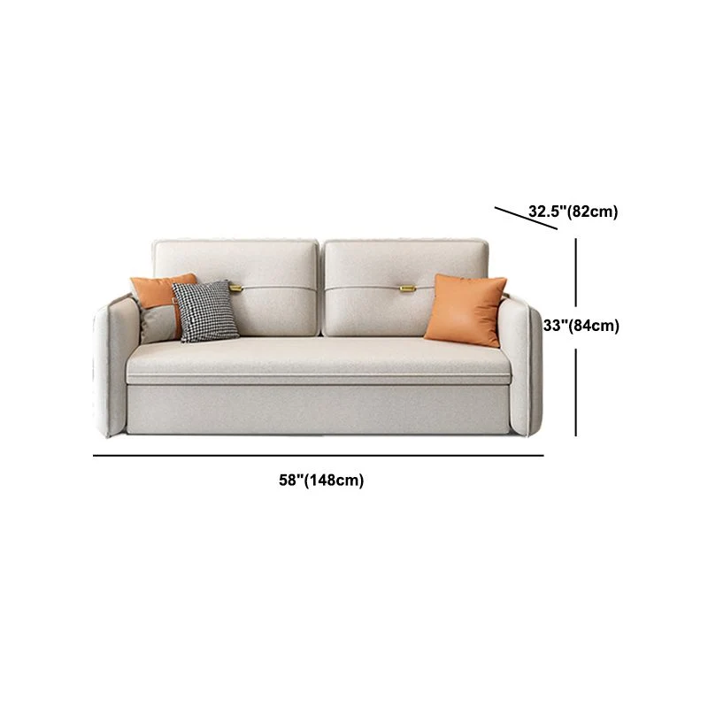 Divano letto moderno antimacchia ecopelle con braccioli quadrati Clearhalo