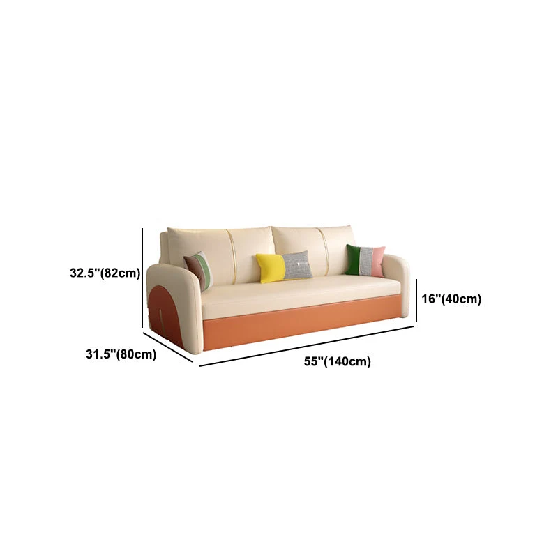 Divano letto moderno antimacchia ecopelle con braccioli quadrati Clearhalo