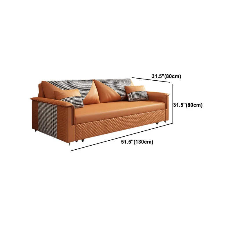 Divano letto moderno con braccioli pillow top Divano ecopelle con contenitore Clearhalo