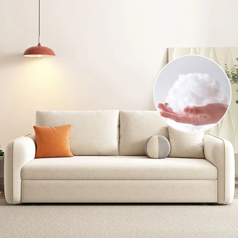 Divano letto moderno con braccioli quadrati microfibra da 80 cm per appartamento Clearhalo