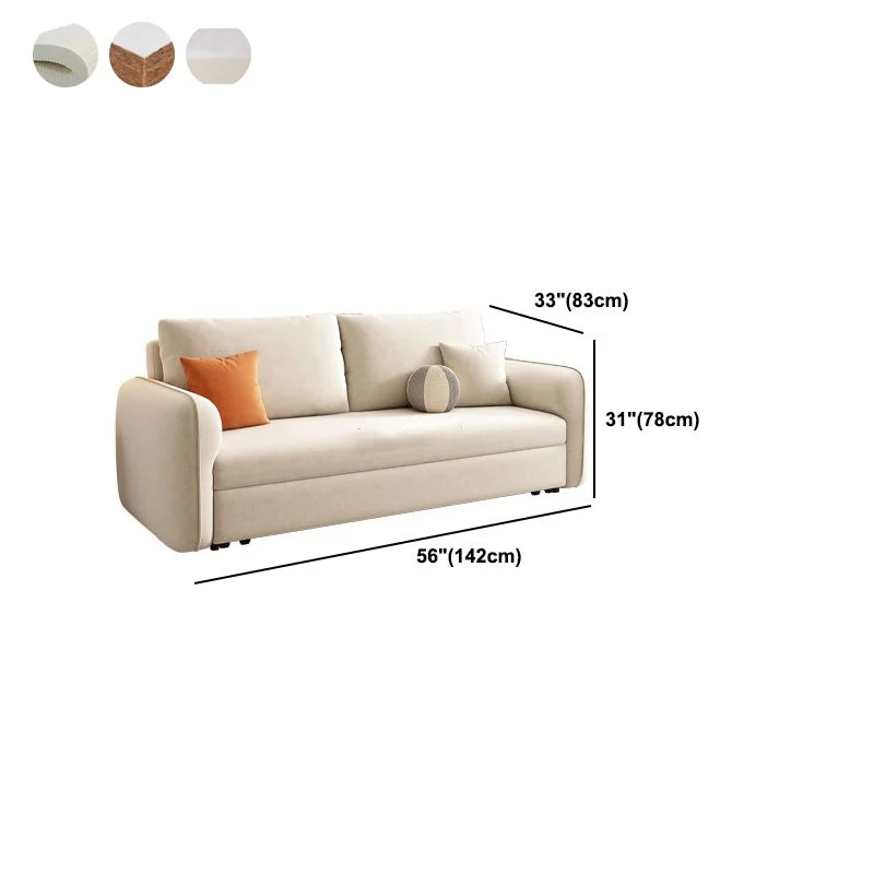 Divano letto moderno con braccioli quadrati microfibra da 80 cm per appartamento Clearhalo