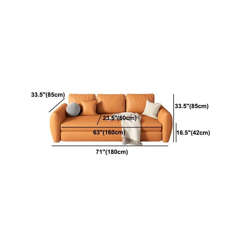 Divano letto moderno con braccioli quadrati ecopelle marrone Clearhalo