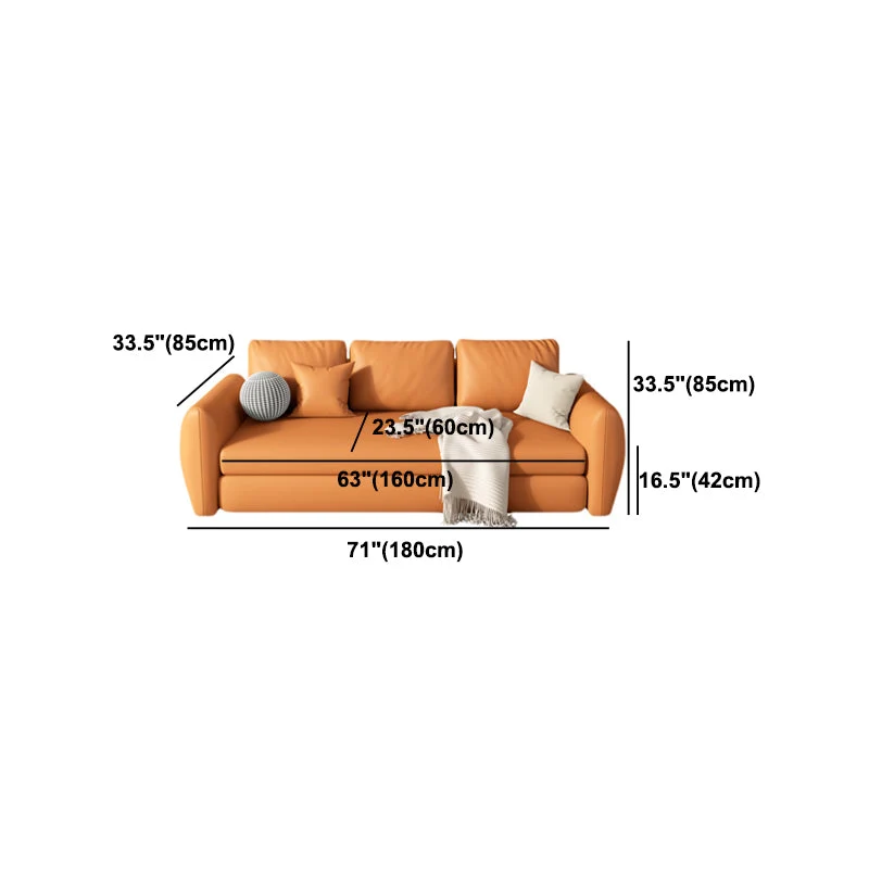 Divano letto moderno con braccioli quadrati ecopelle marrone Clearhalo