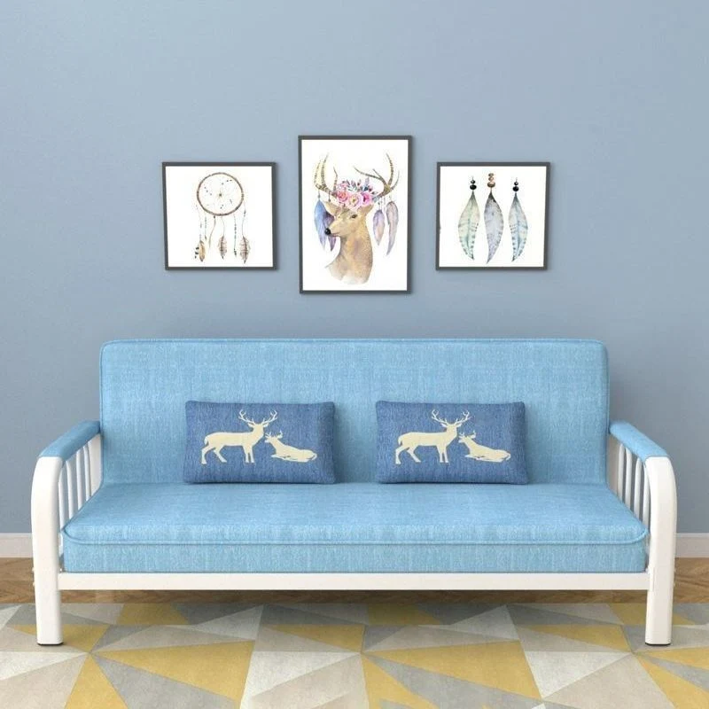 Divano letto moderno con braccioli quadrati Divano trasformabile lavabile per soggiorno Clearhalo