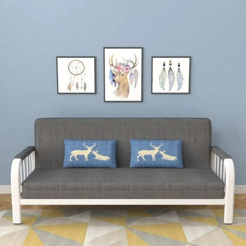 Divano letto moderno con braccioli quadrati Divano trasformabile lavabile per soggiorno Clearhalo