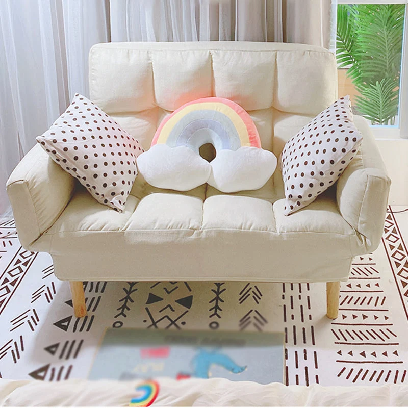 Divano letto moderno convertibile con braccioli quadrati e schienale biscotto Clearhalo