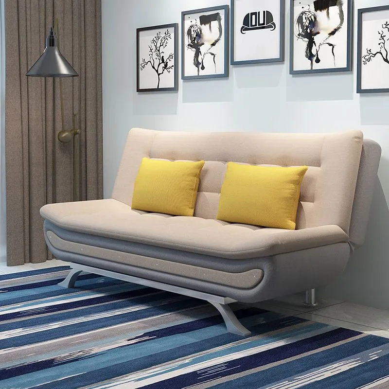 Divano letto moderno convertibile con schienale misto cotone e schienale biscotto Clearhalo