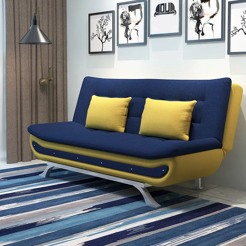 Divano letto moderno convertibile con schienale misto cotone e schienale biscotto Clearhalo